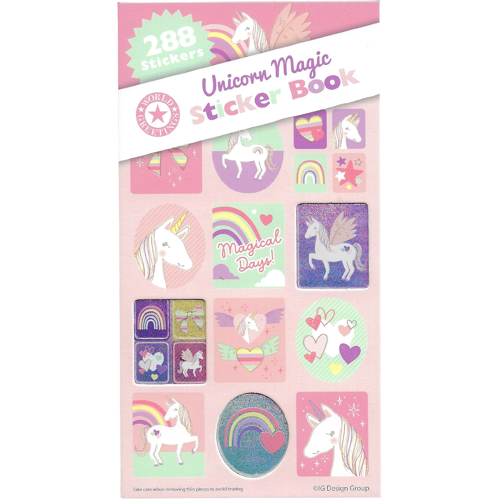 Unicorns and Rainbows Sticker Book (12 Sheets) 