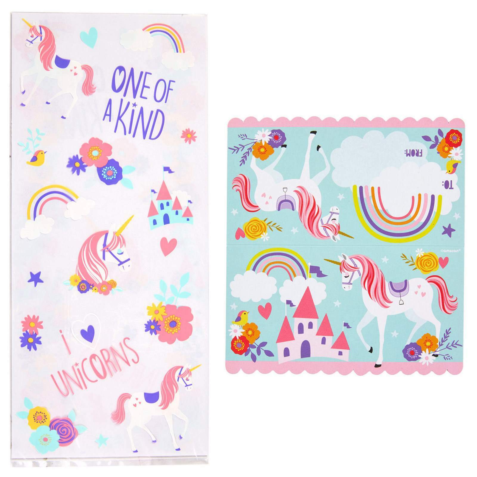 Magical Unicorn Cellophane Treat Bag Kit (Pack of 20)