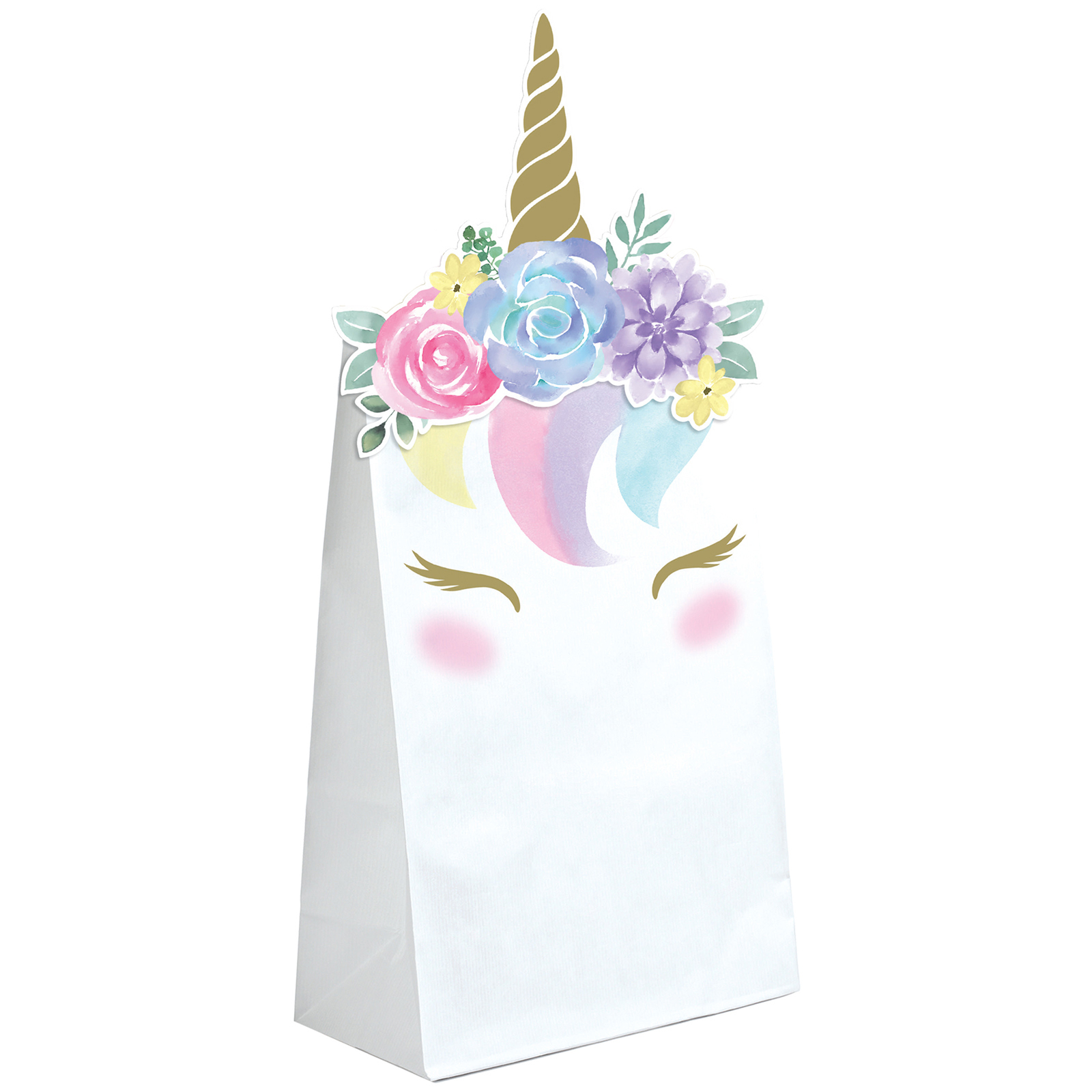 Floral Unicorn Paper Treat Bags (Pack of 8)