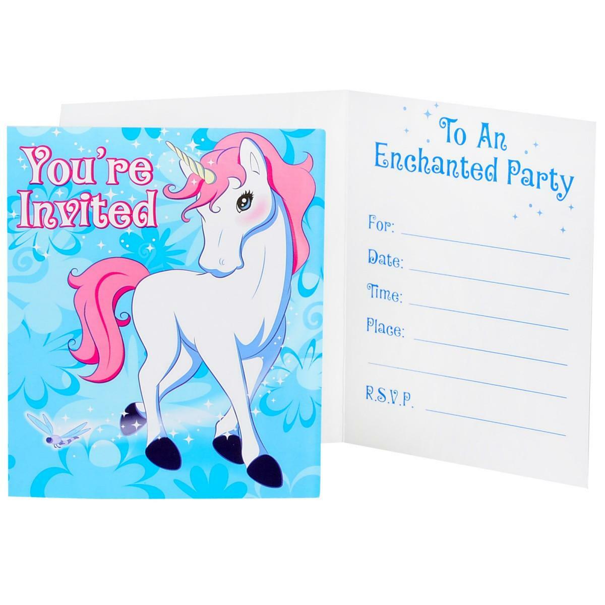Enchanted Unicorn Party Invitations (Pack of 8)