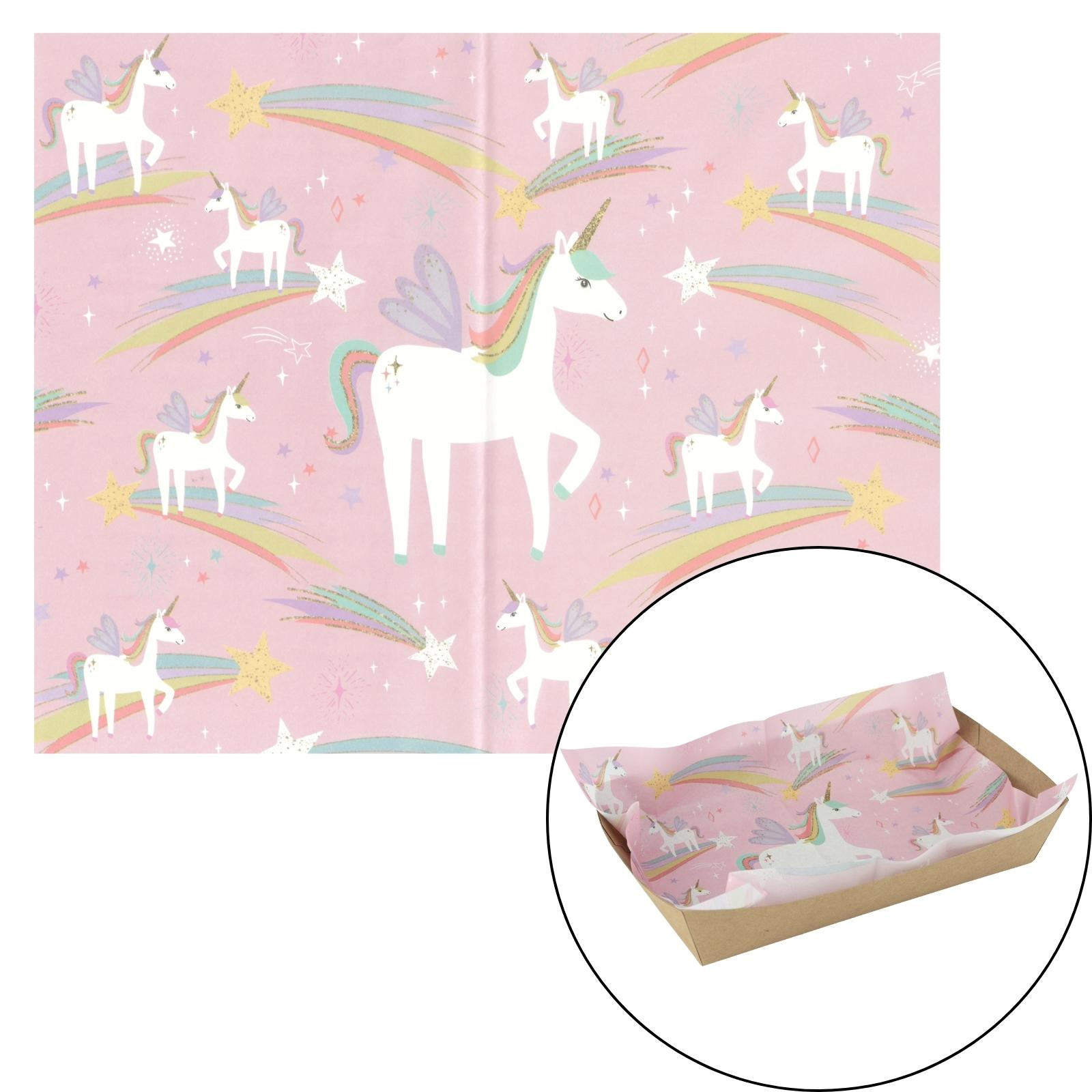 Unicorn Grease Proof Paper Plate / Tray Liners (8 Sheets)