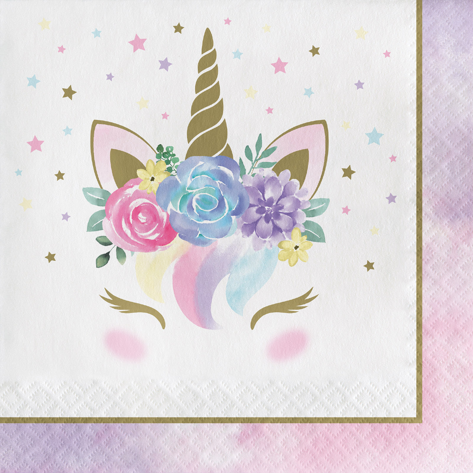 Floral Unicorn Large Napkins / Serviettes (Pack of 16)