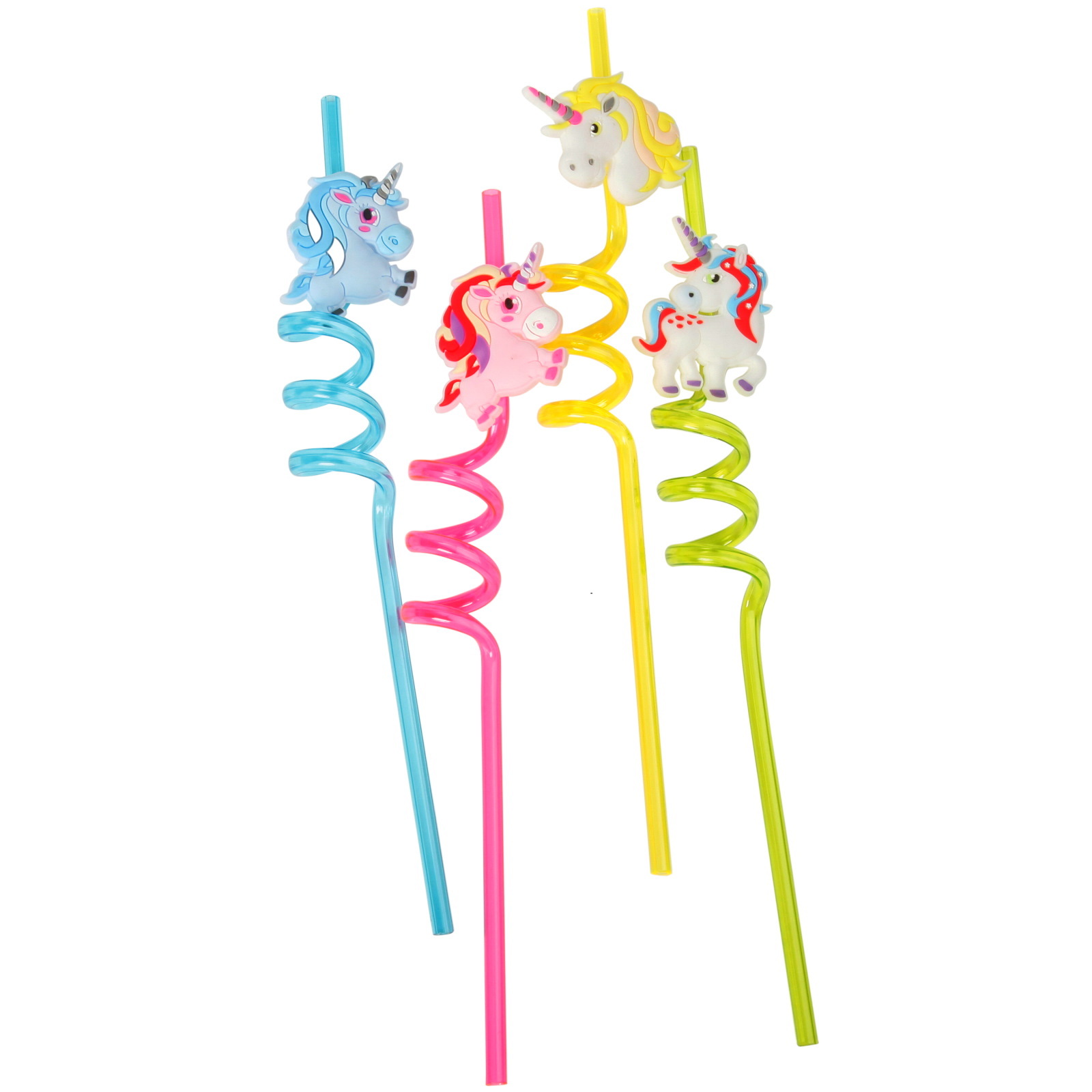 Unicorn Plastic Straws (Pack of 4)