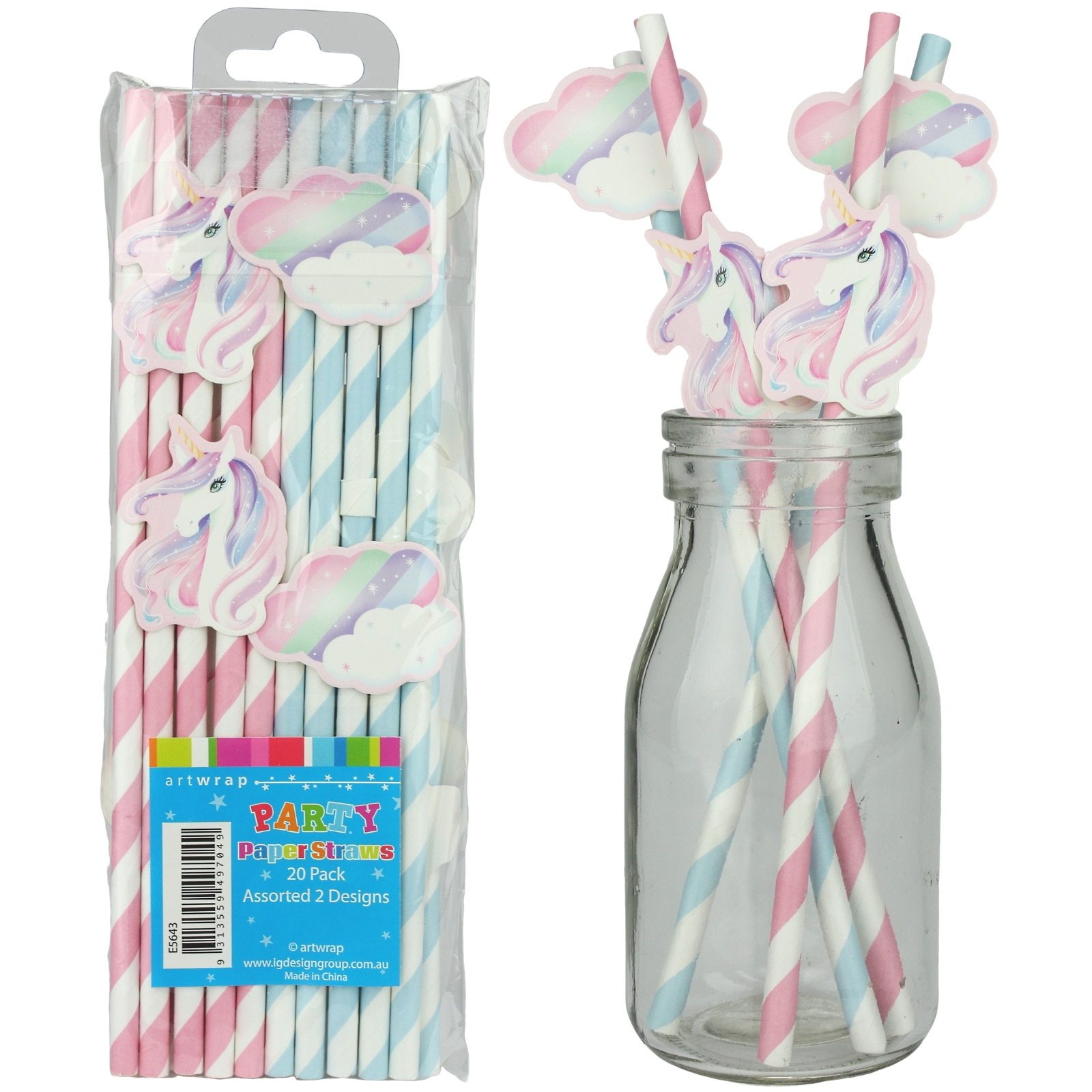 Fantasy Unicorn Paper Straws (Pack of 20)