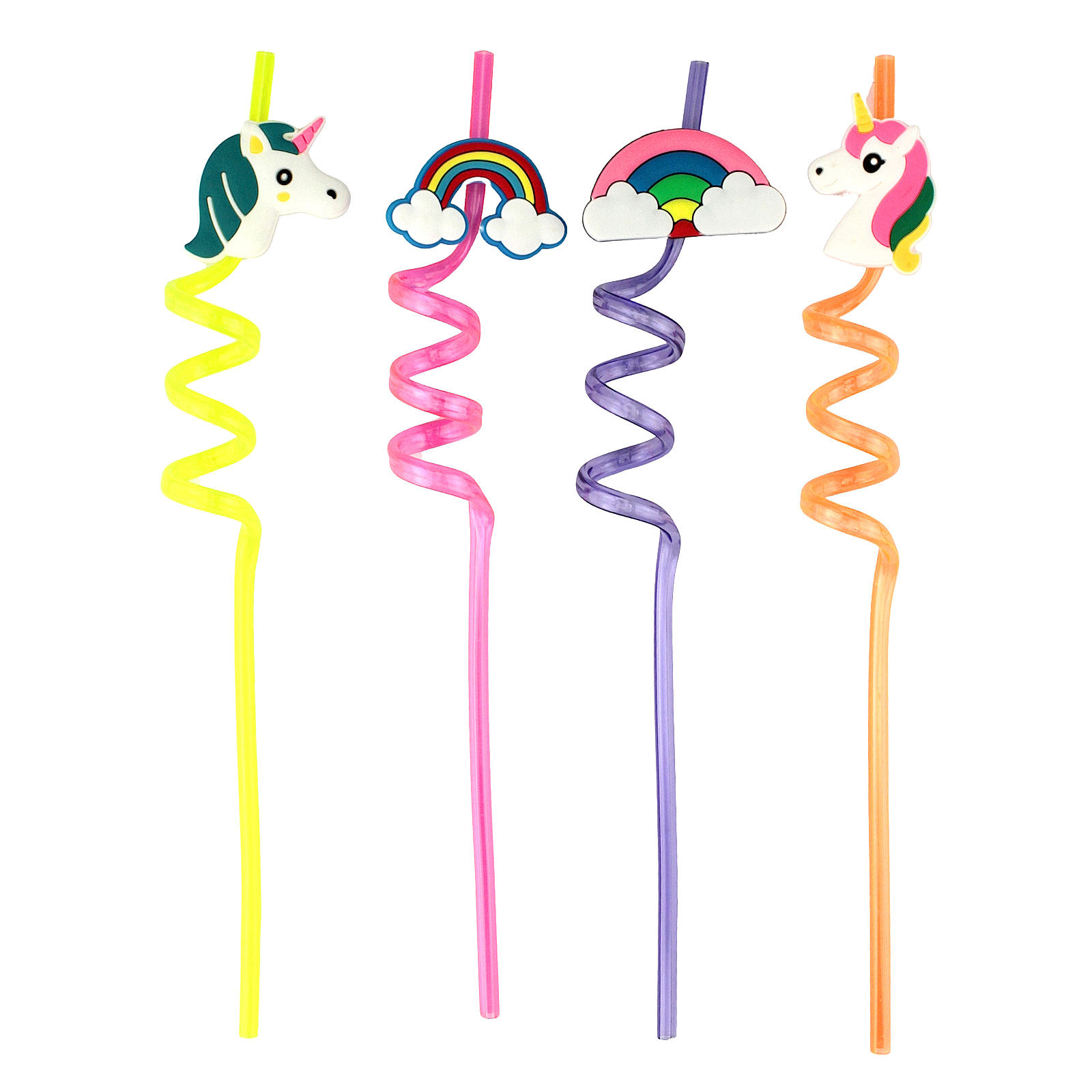 Unicorn Swirly Straws (Pack of 4) 
