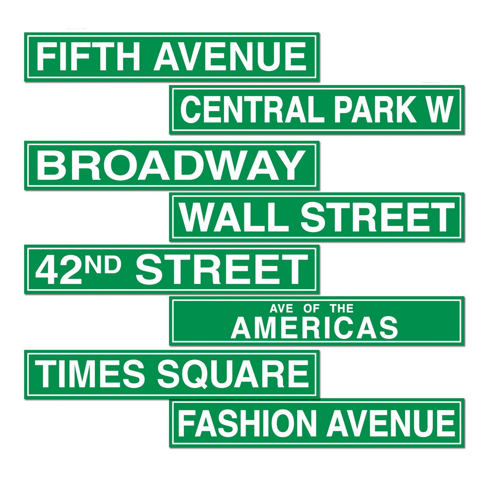 New York City Street Sign Decorations (Pack of 4)