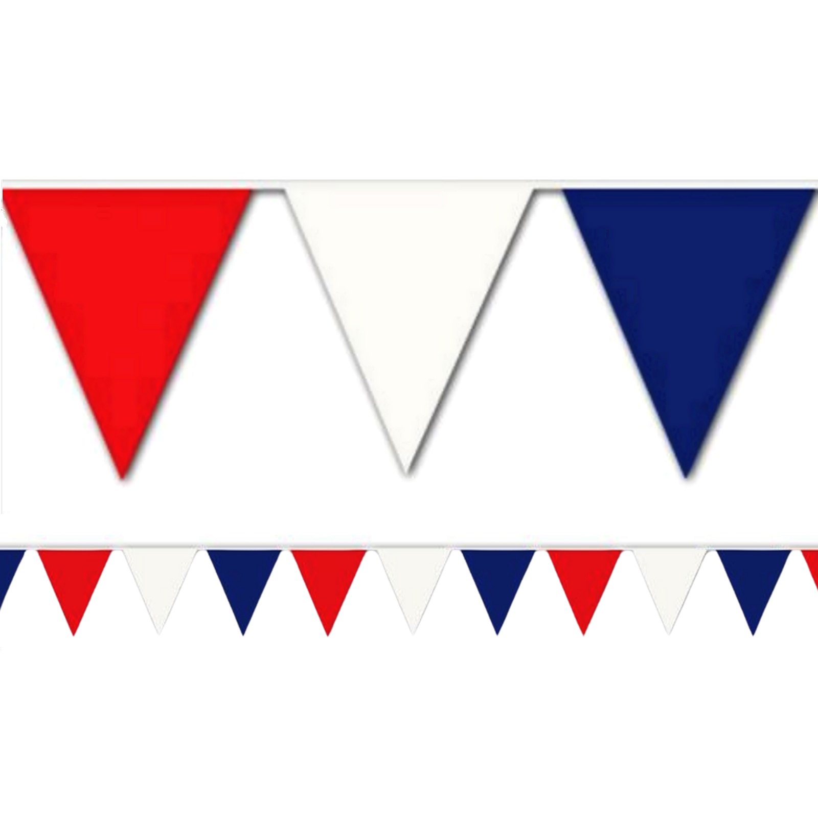Red Blue and White Pennant Flag Banner (9m)