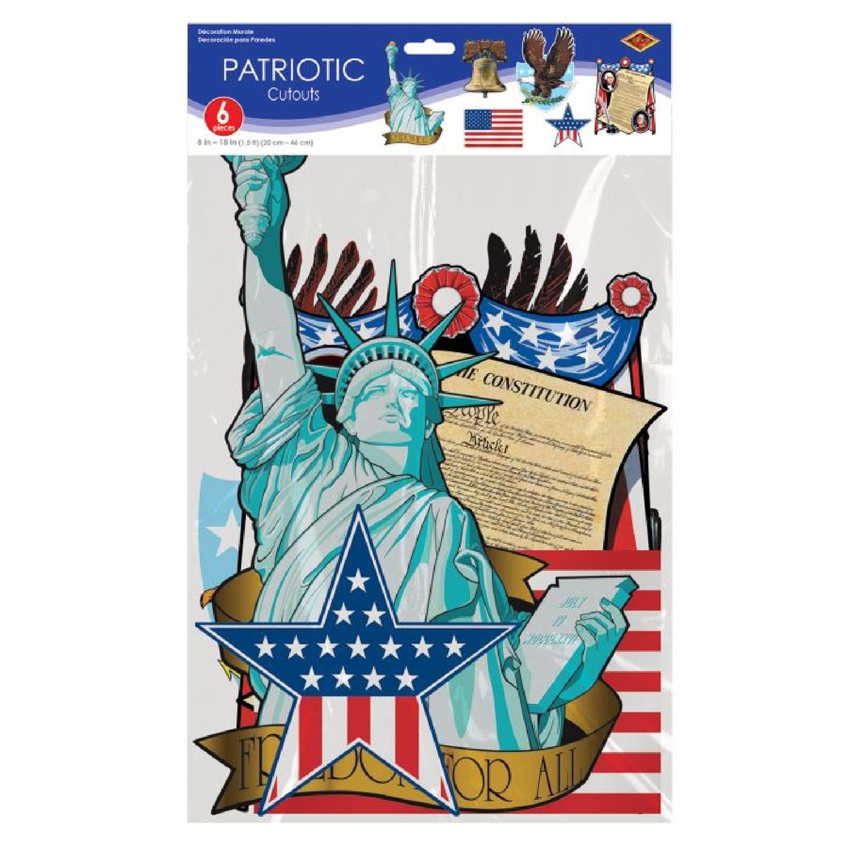 American Patriotic Cutout Wall Decorations (Pack of 6) | American Party ...