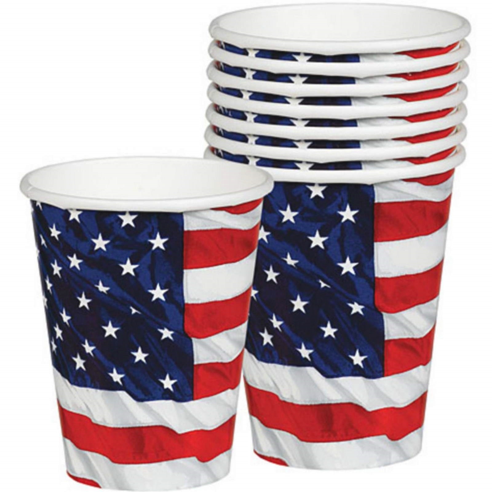 USA Paper Cups (Pack of 8) - Discount Party Supplies