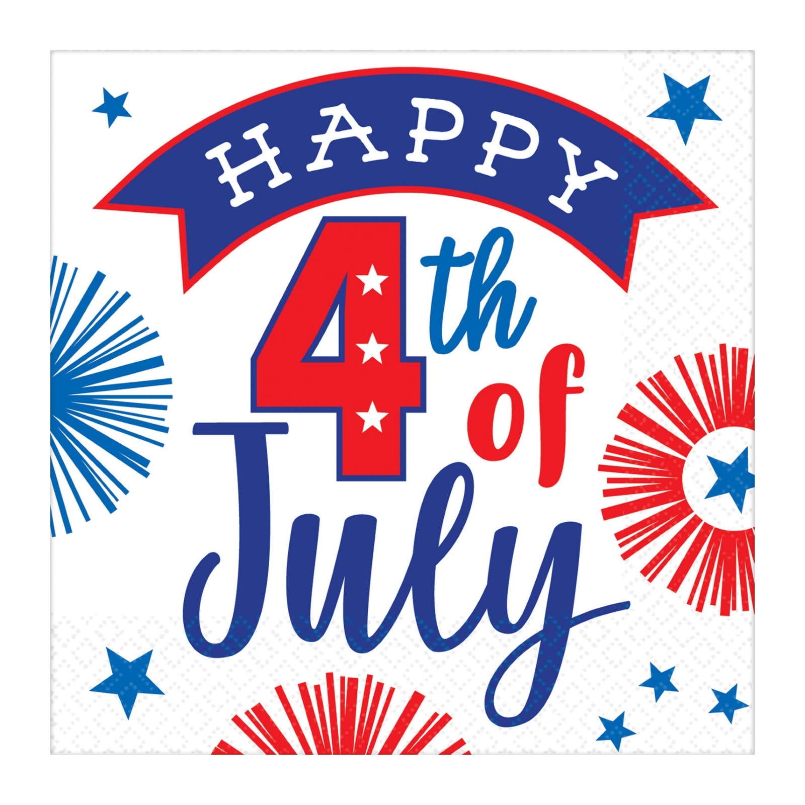 Happy 4th July Small Napkins / Serviettes (Pack of 16)