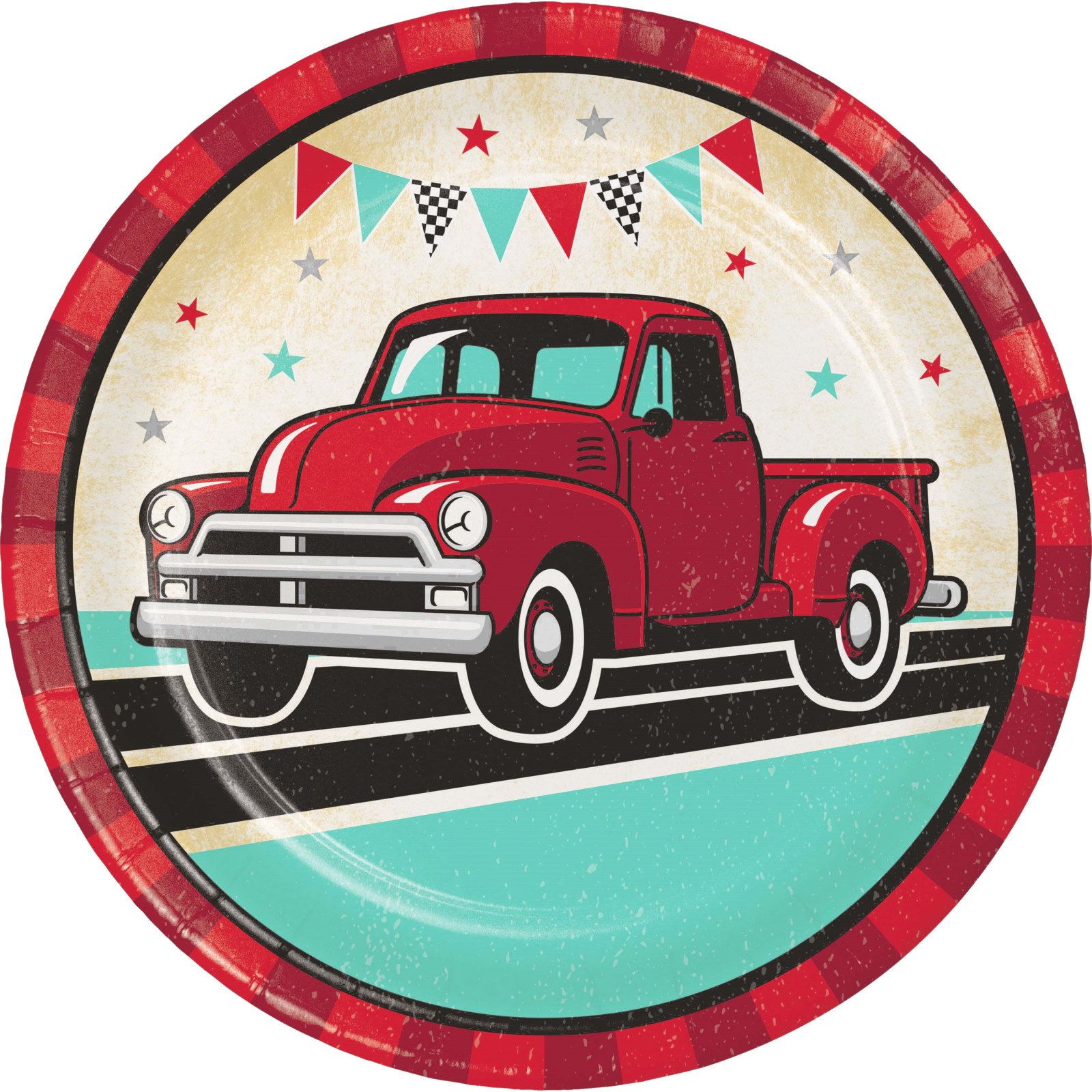 Vintage Red Truck Large Paper Plates (Pack of 8)