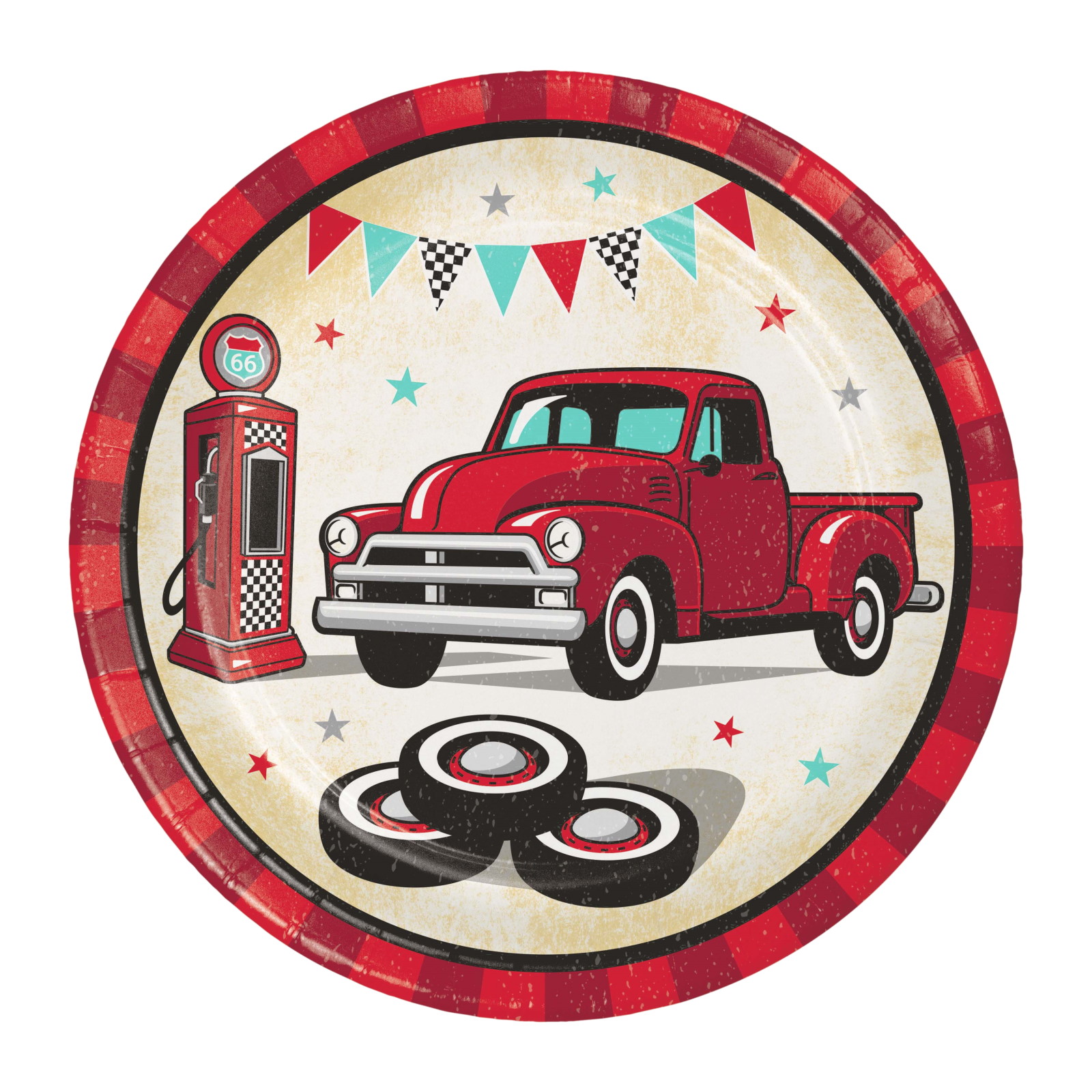 Vintage Red Truck Small Paper Plates (Pack of 8)