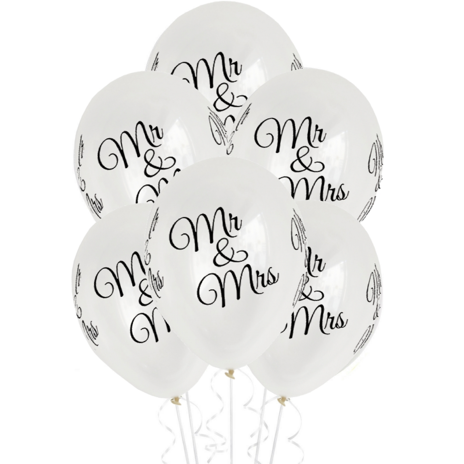 Sempertex Clear Mr & Mrs Balloons (Pack of 6)