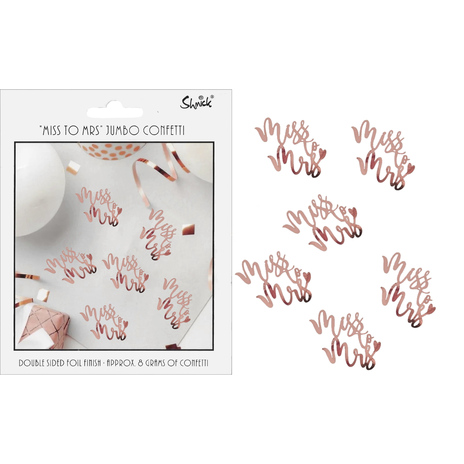 Rose Gold Miss to Mrs Jumbo Confetti (8g)