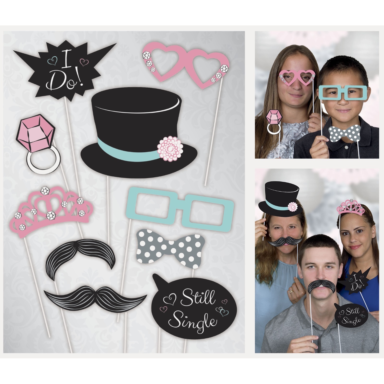 Wedding Photo Booth Prop Set (Pack of 10)