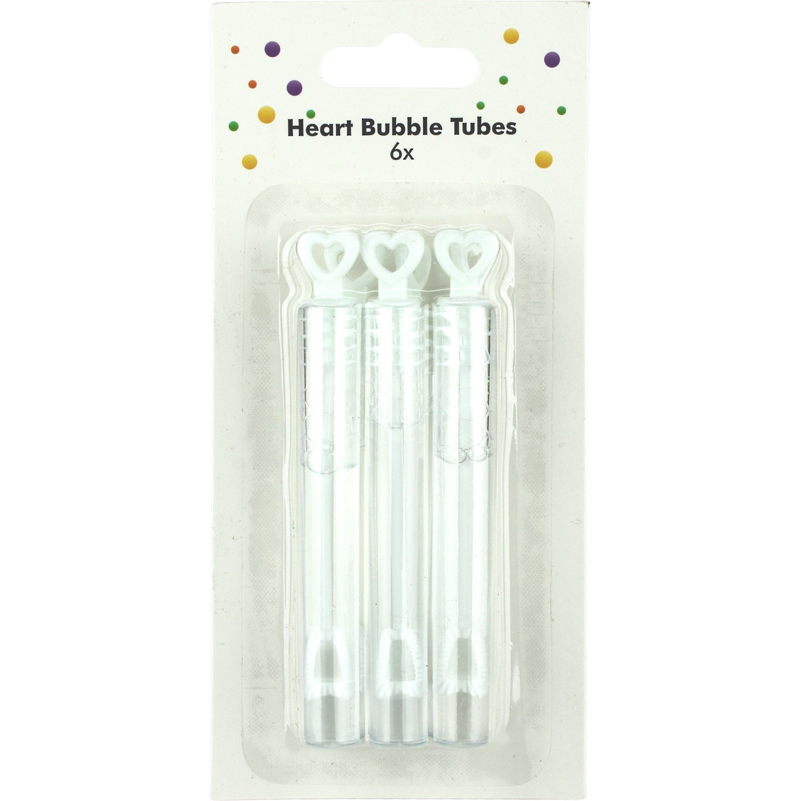 Mini White Love Heart Bubble Wands (Pack of 6) 
