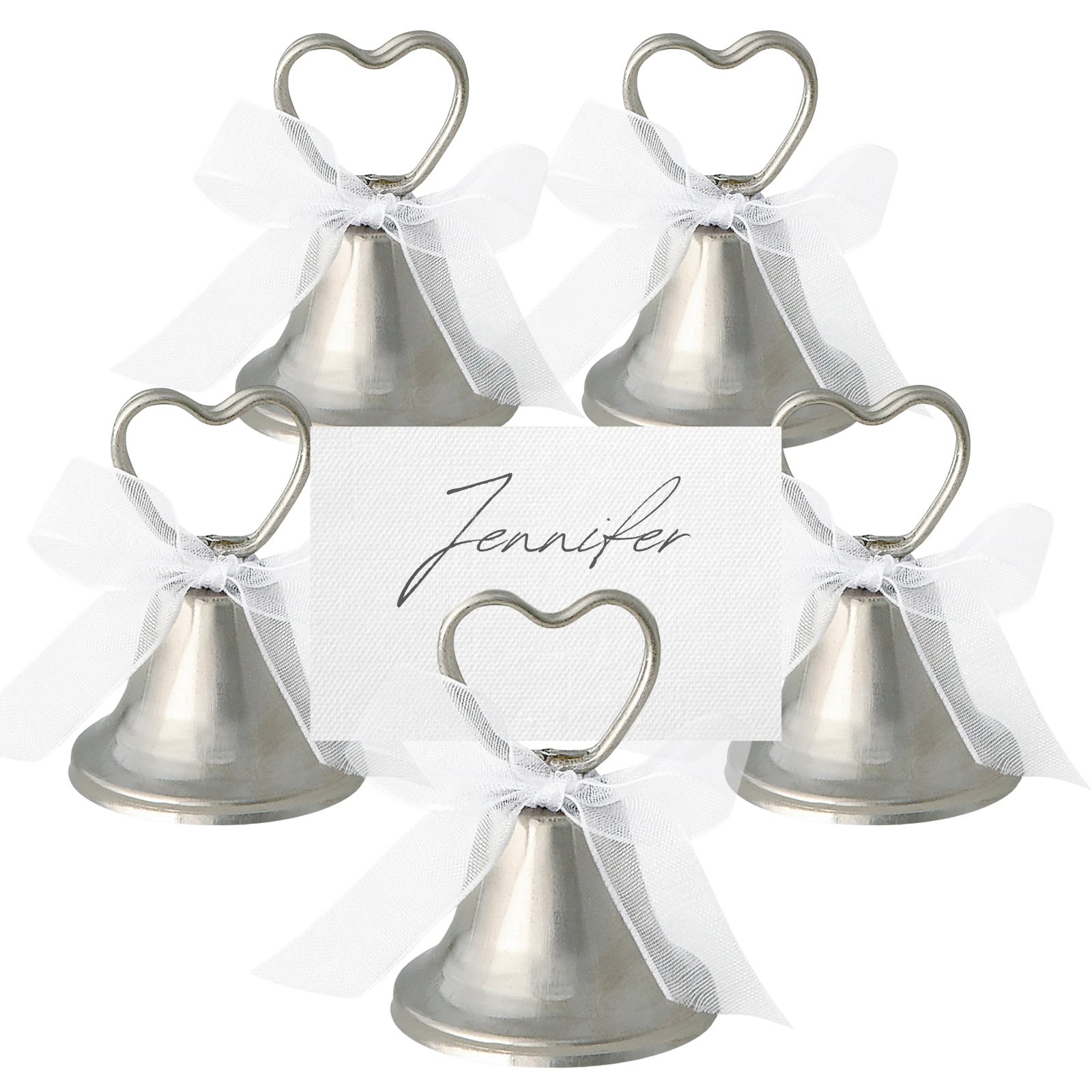 Silver Bell Place Card Holders (Pack of 12) 