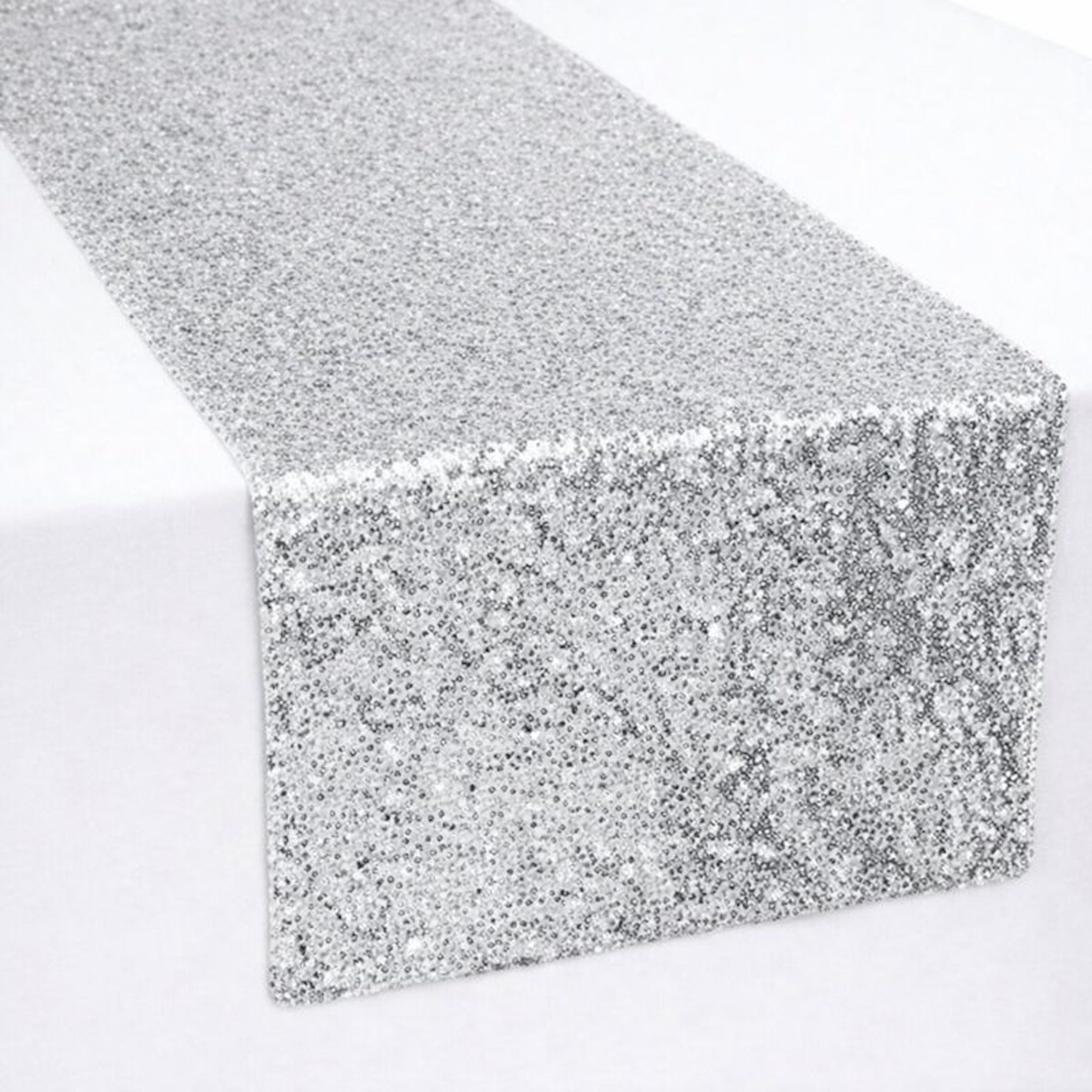 Silver Sequin Table Runner (30cm x 180cm)