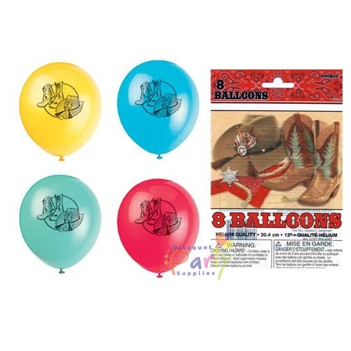 Western Party Balloons (Pack of 8)