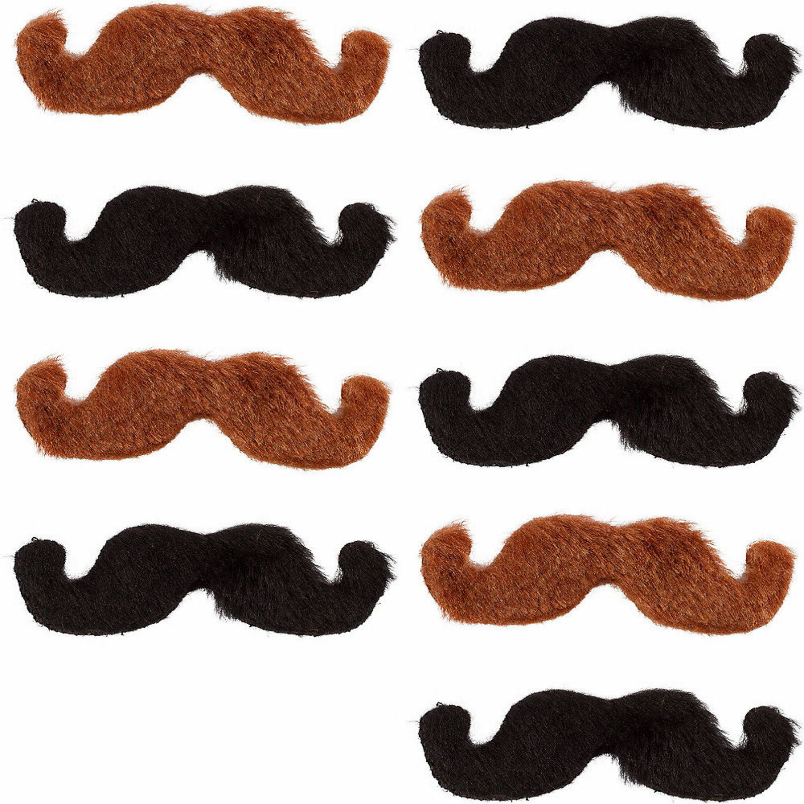 Stick On Moustaches (Pack of 10)