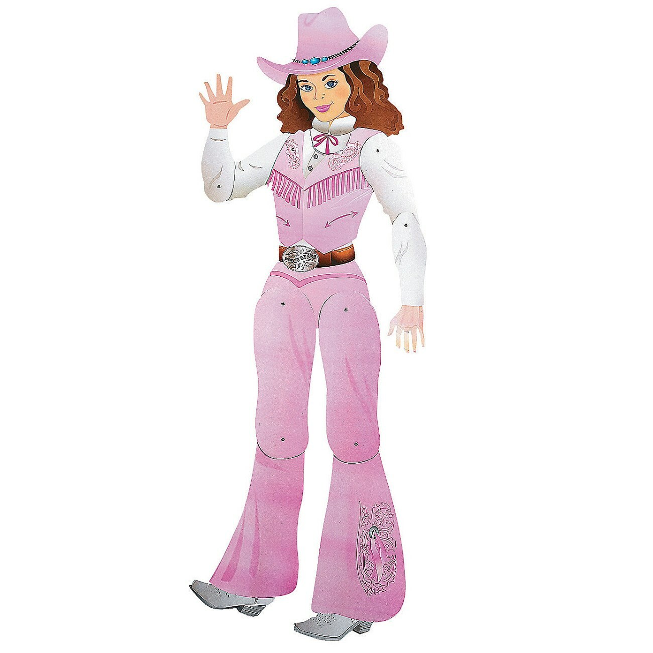 Large Jointed Cowgirl Decoration