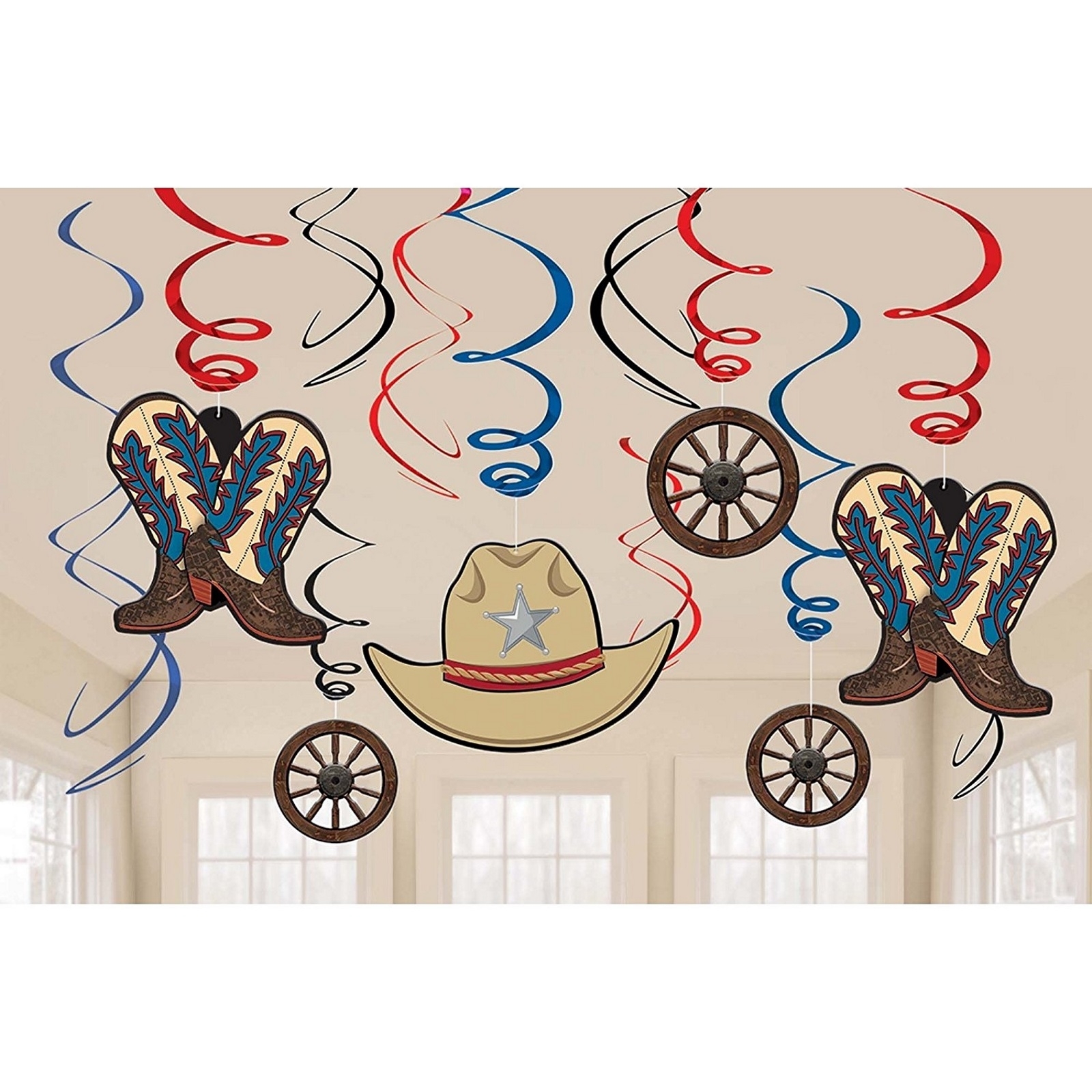Western Swirl Decorations (Pack of 12)