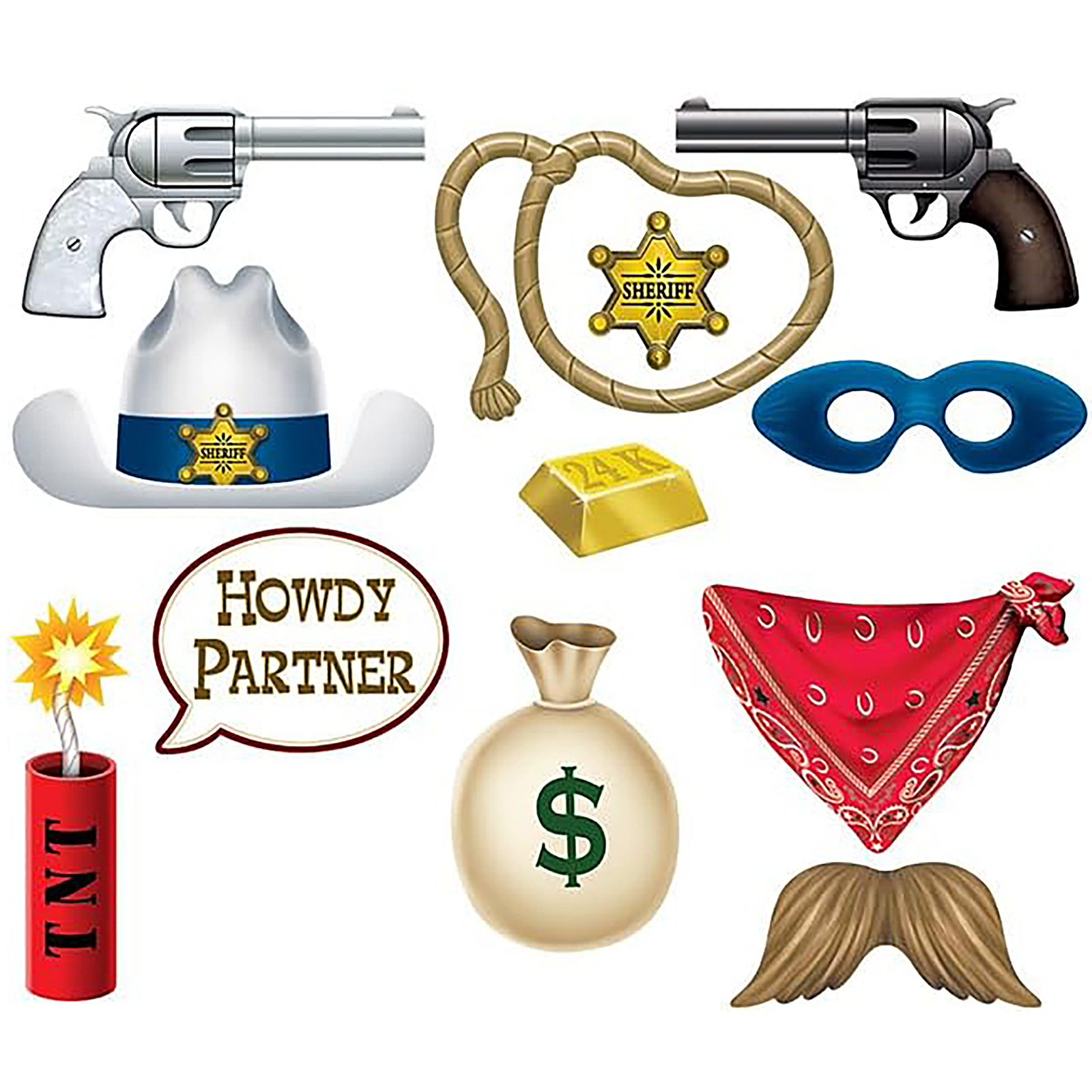 Western Photo Fun Signs (Pack of 12) 