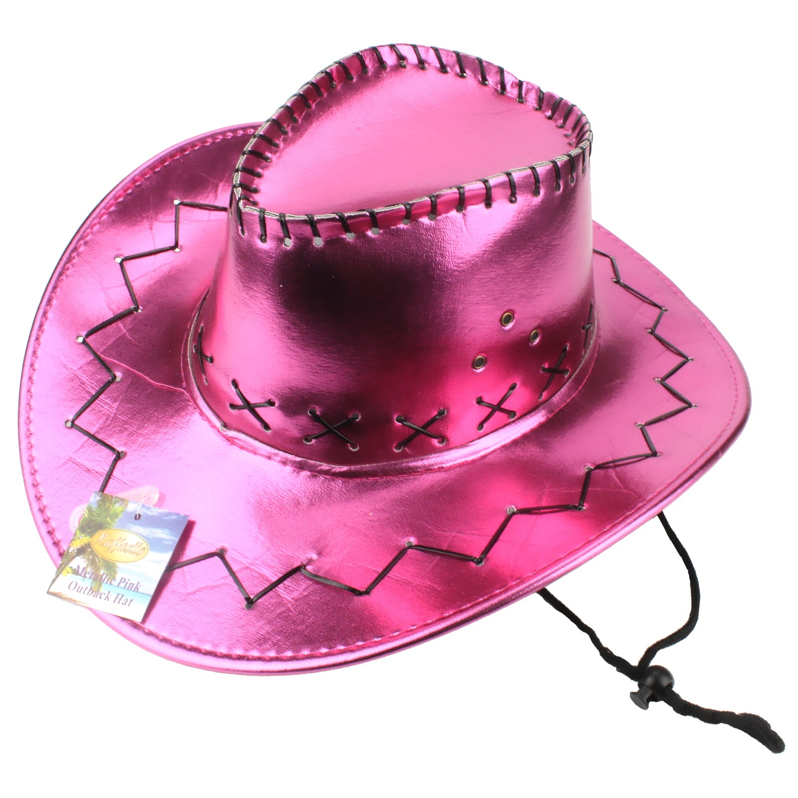 Adults Metallic Pink Outback Cowboy Hat