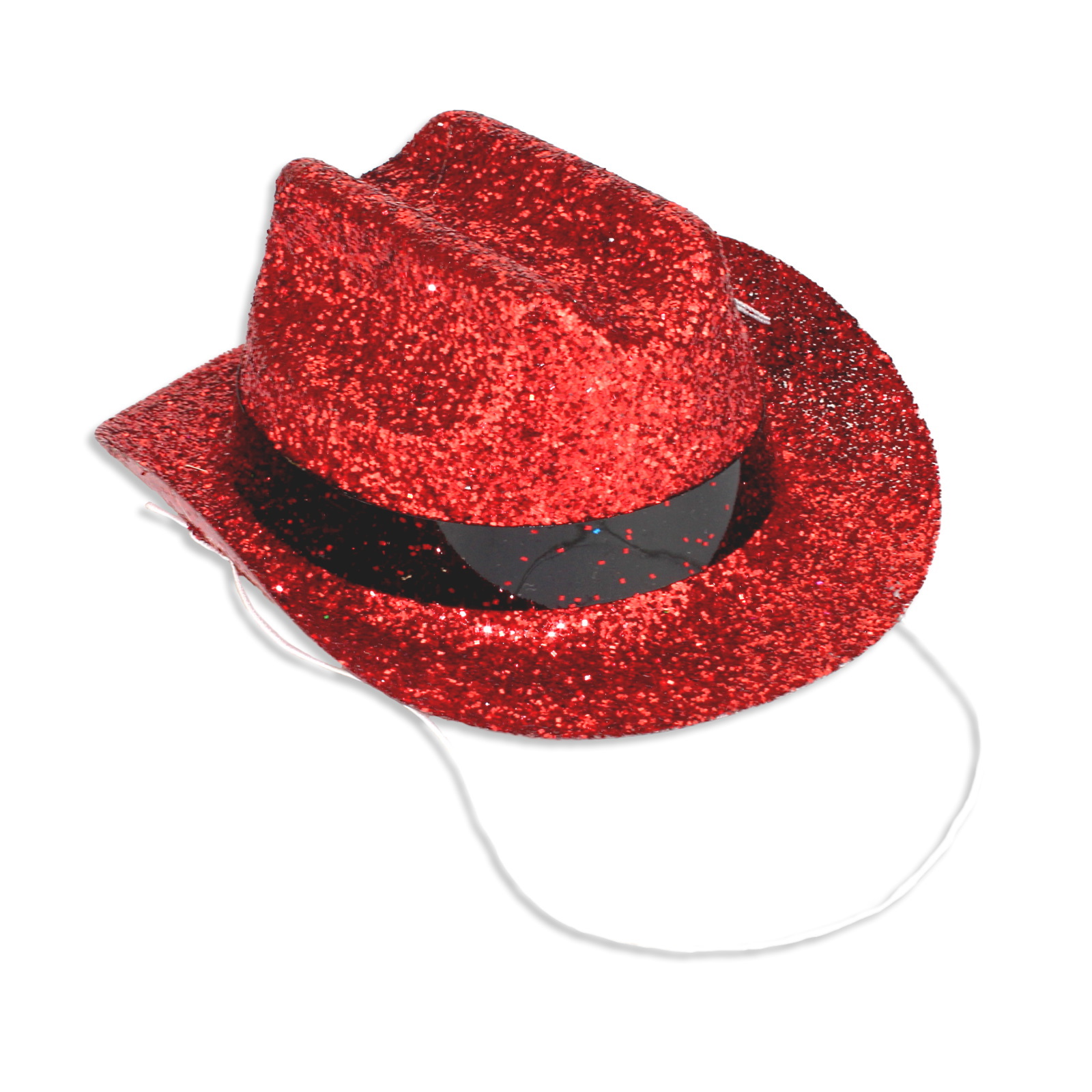 Mini Red Glitter Plastic Cowboy Hat