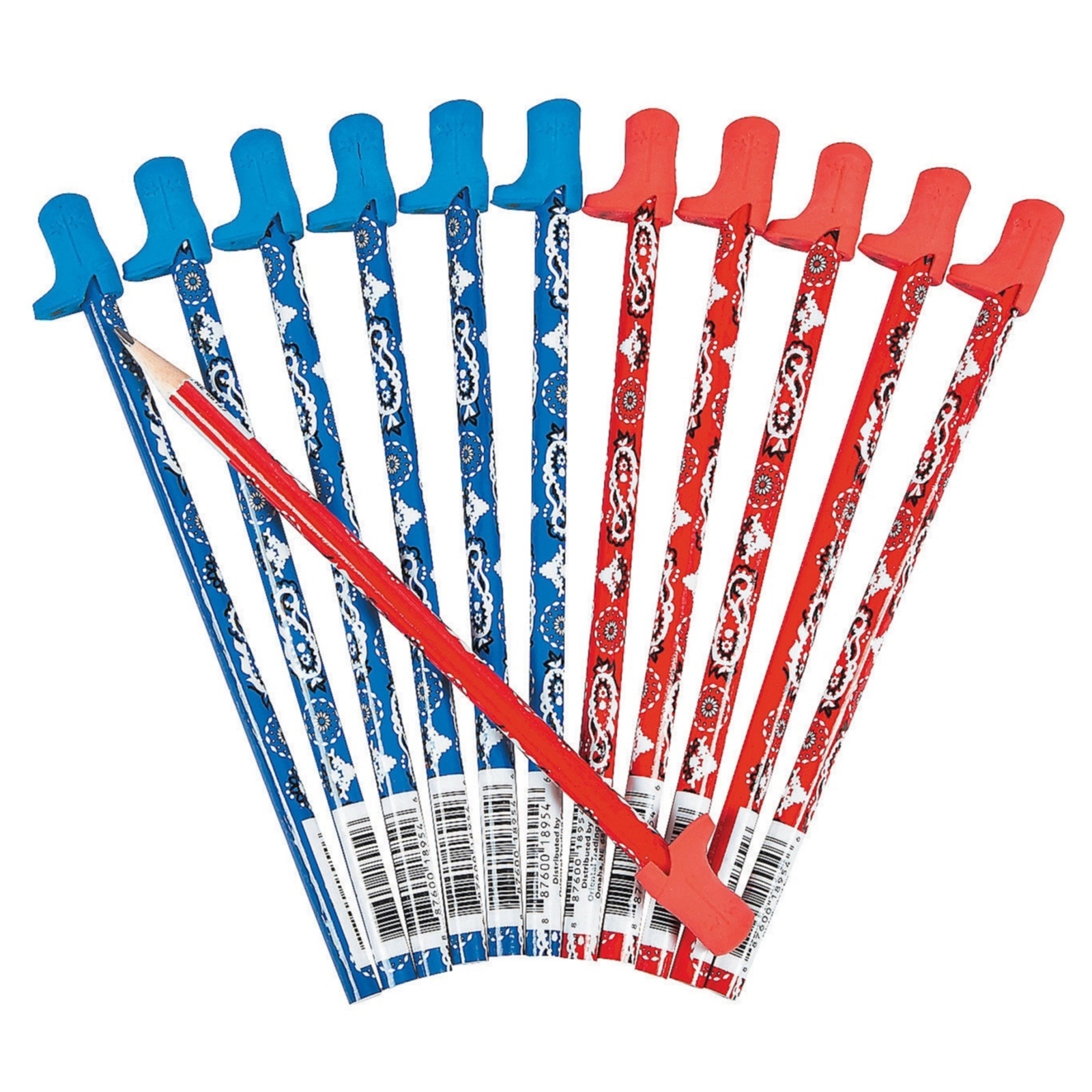 Bandana Cowboy Boot Pencils (Pack of 12)