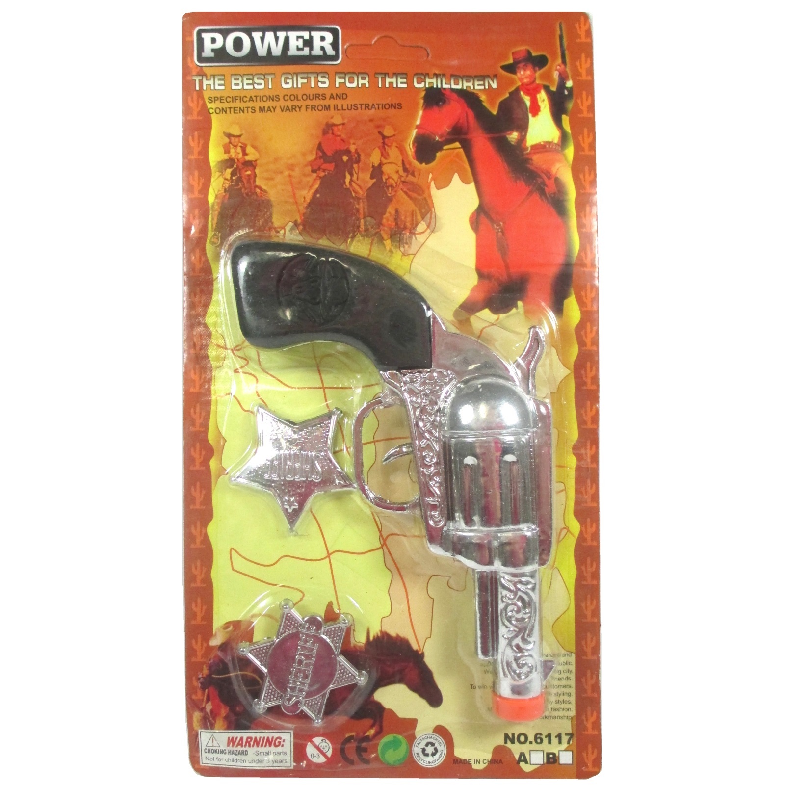 Toy Cowboy Gun and Sheriff Badges Set