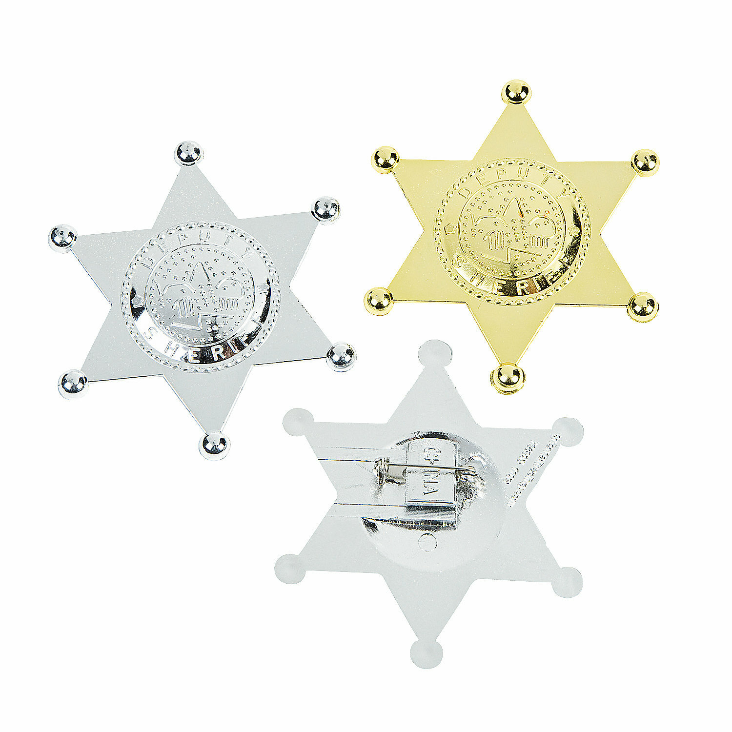Plastic Deputy Sheriff Badges (Pack of 12)