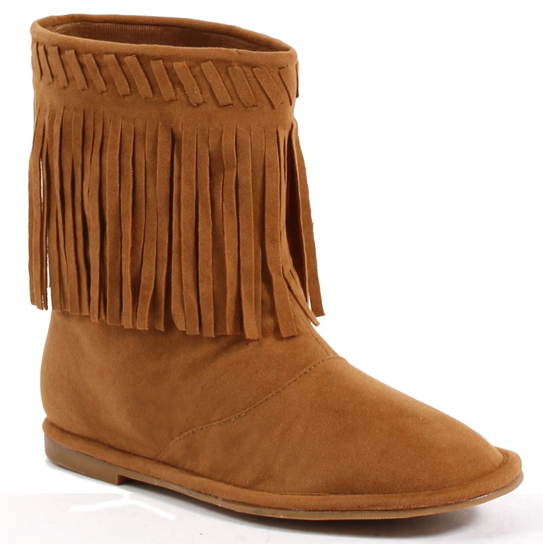 Meeko Native American Tan Fringed Moccasin Child Boots