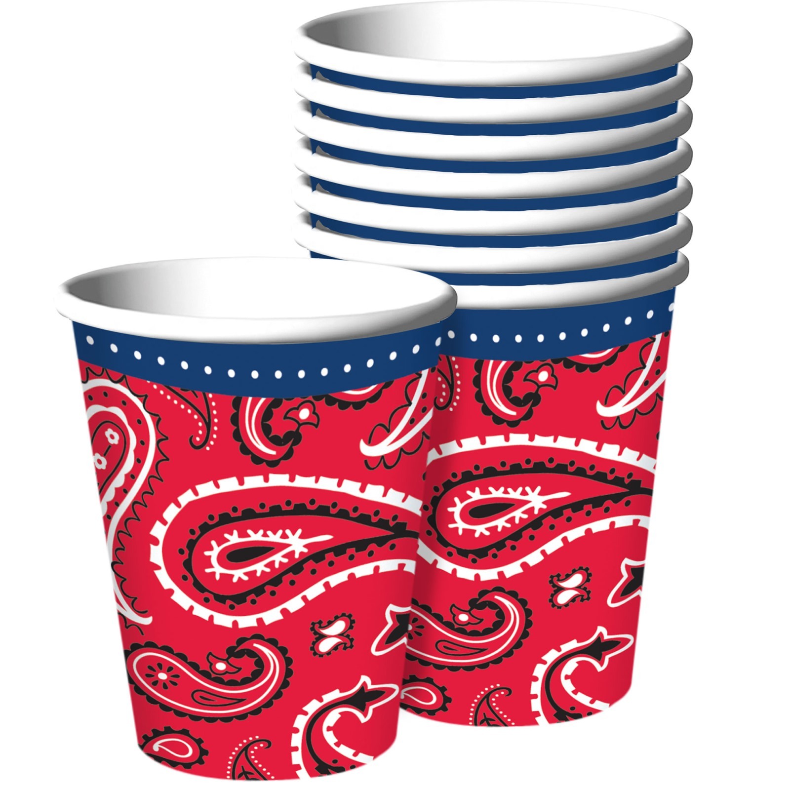 Bandana and Blue Jeans Western Paper Cups (Pack of 8)