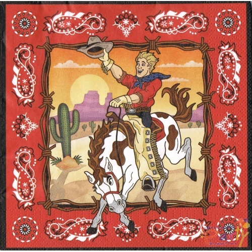 Cowboy Large Napkins / Serviettes (Pack of 16)