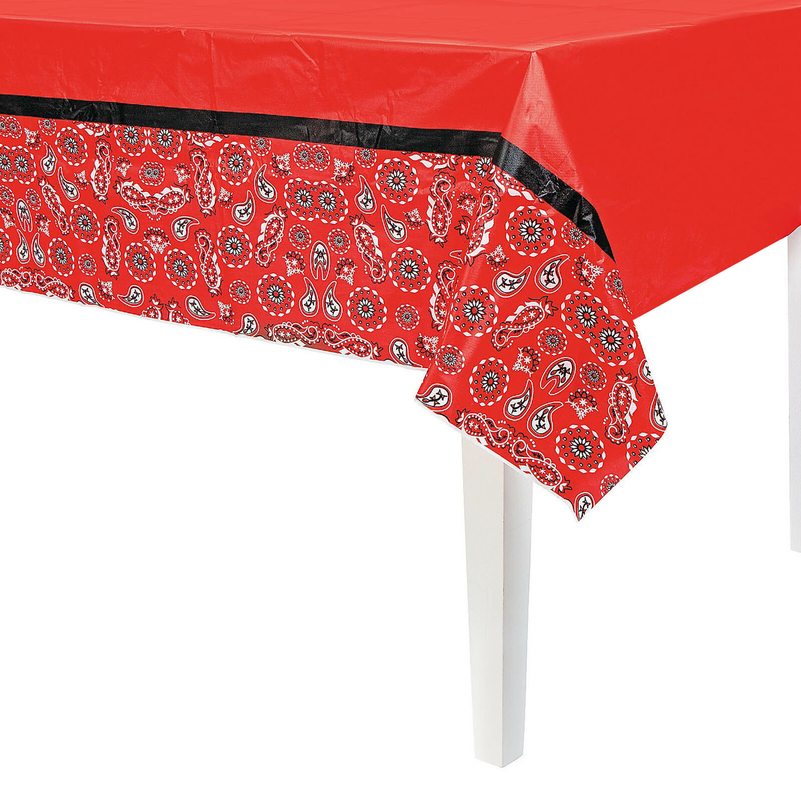 Red Bandana Plastic Tablecloth