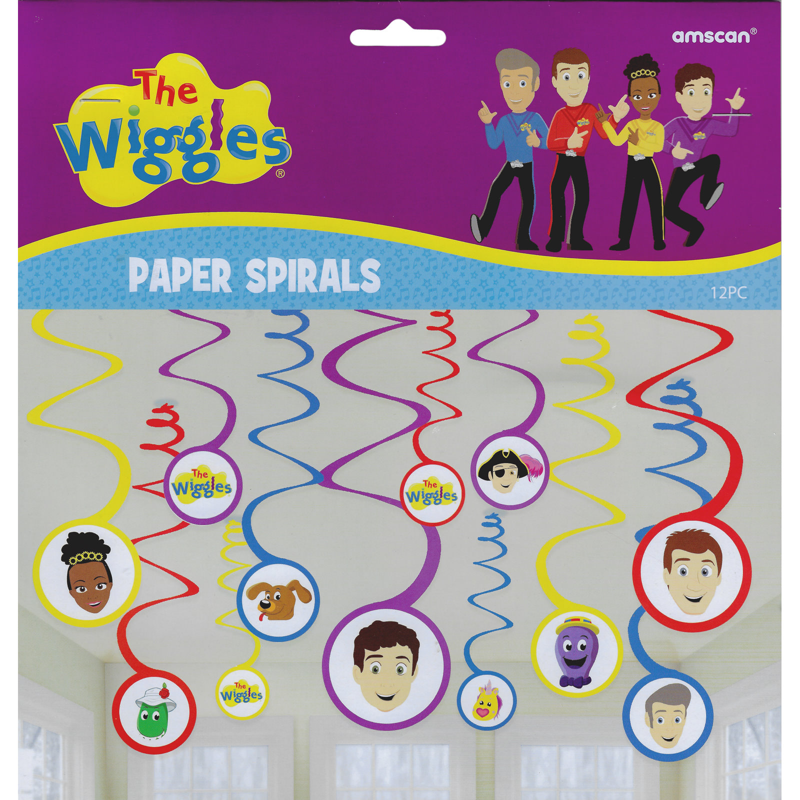 The Wiggles Party Swirl Decorations (Pack of 12) Wiggles Party