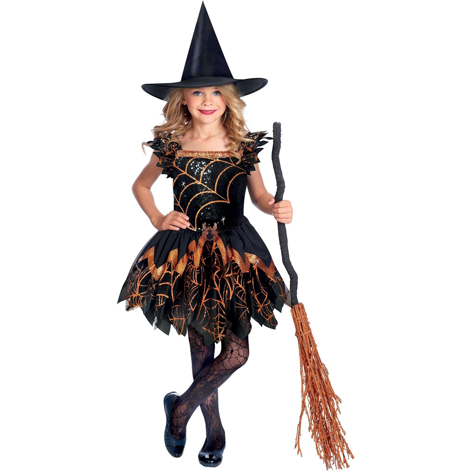 Spooky Spider Witch Girls Costume 6-8 Years