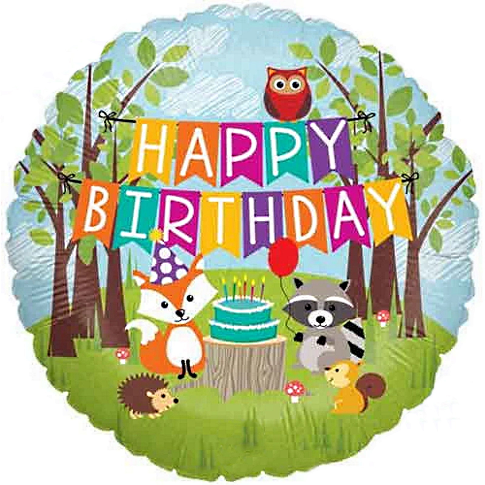 Woodland Friends Holographic Helium Balloon 46cm