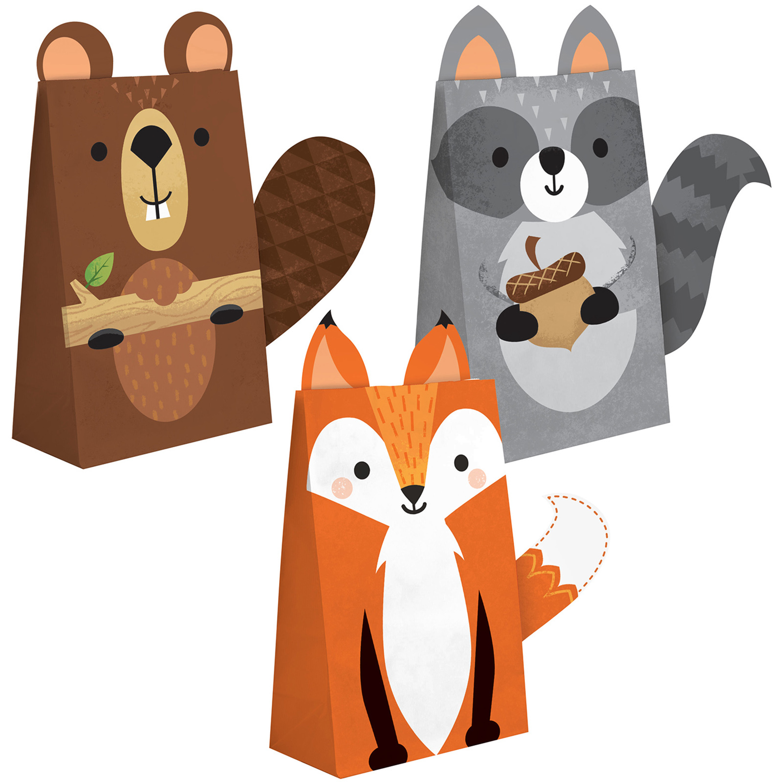 Woodland Animal Paper Treat Bags (Pack of 8)