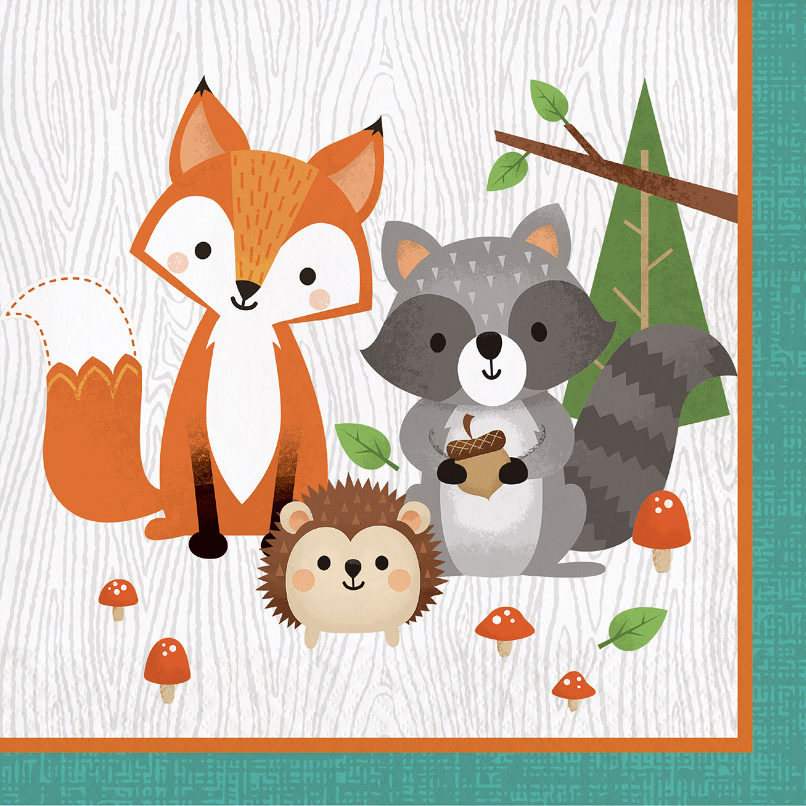 Woodland Animal Large Napkins / Serviettes (Pack of 16)