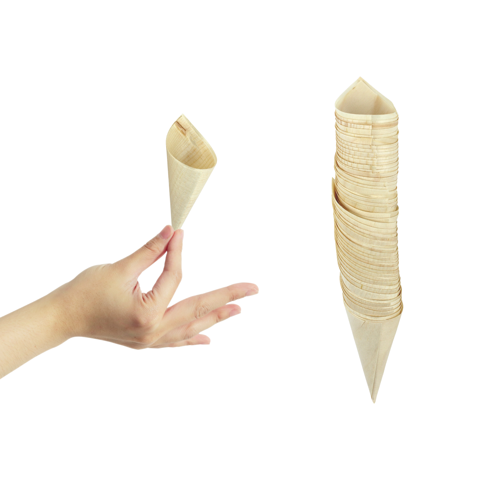 8.5cm Mini Wooden Cones (Pack of 50)