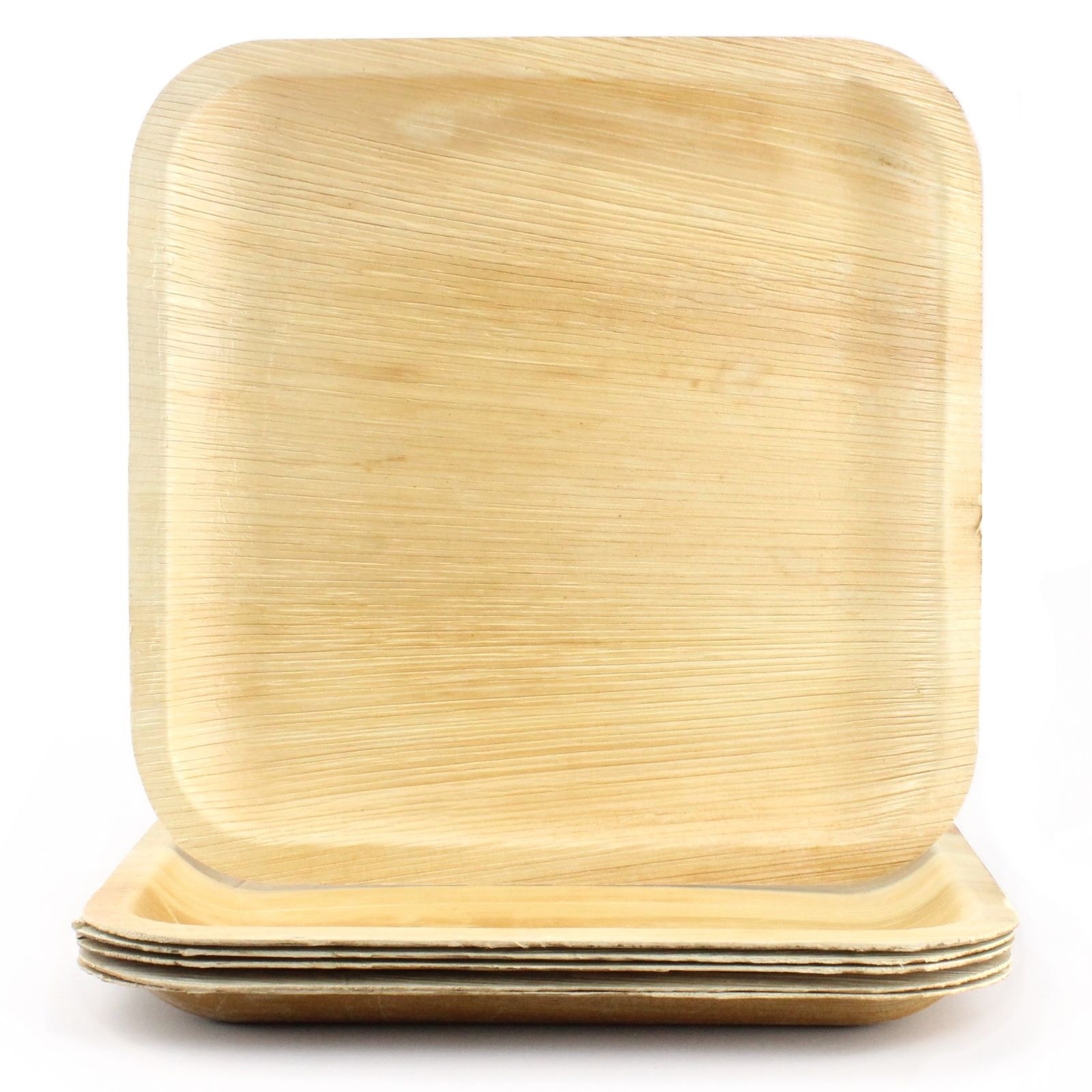 Natural Palm Leaf Large Square Plates (Pack of 6)