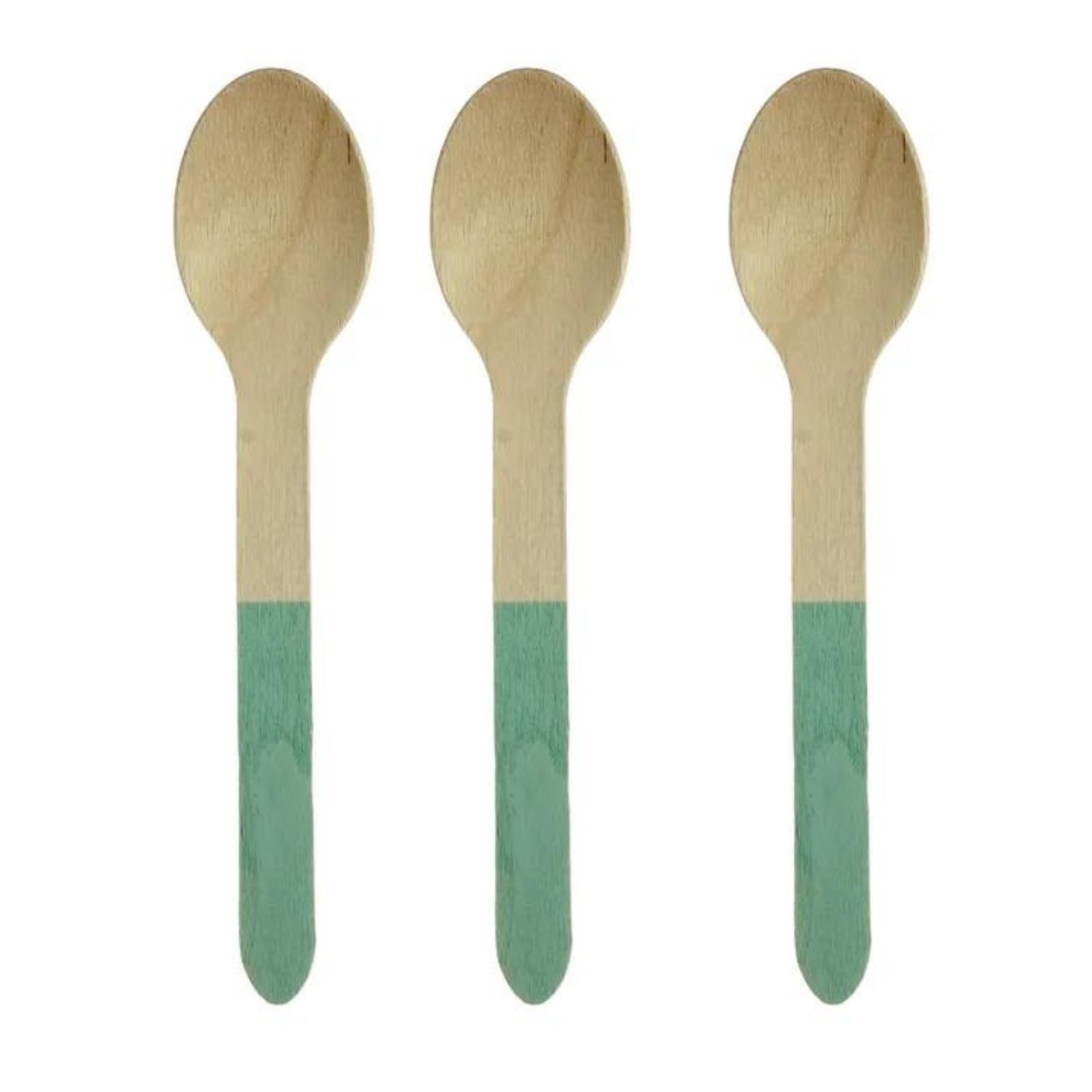 Wooden Dipped Spoons Mint Green (Pack of 10)