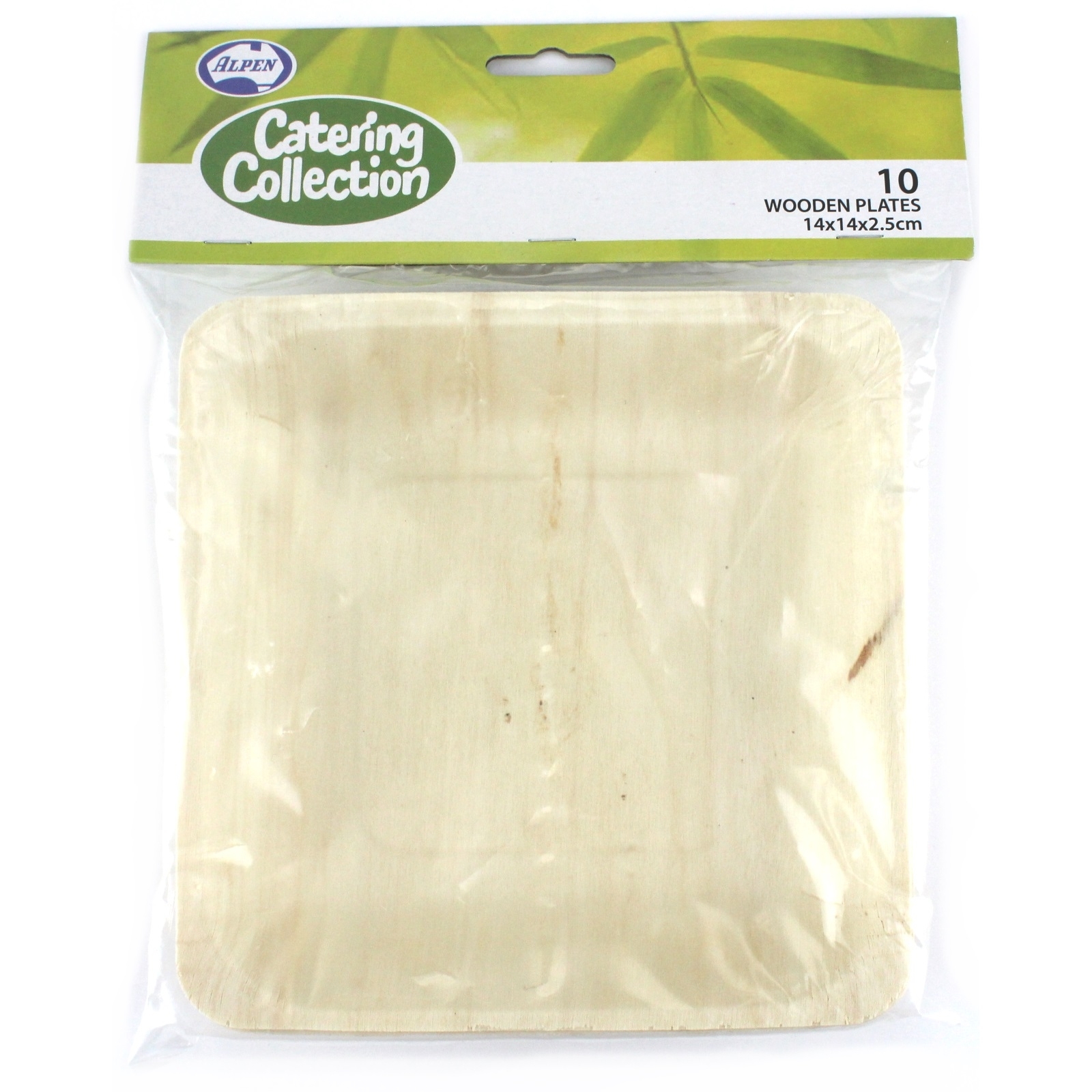 Small Square Wooden Plates (Pack of 10) EcoFriendly Partyware