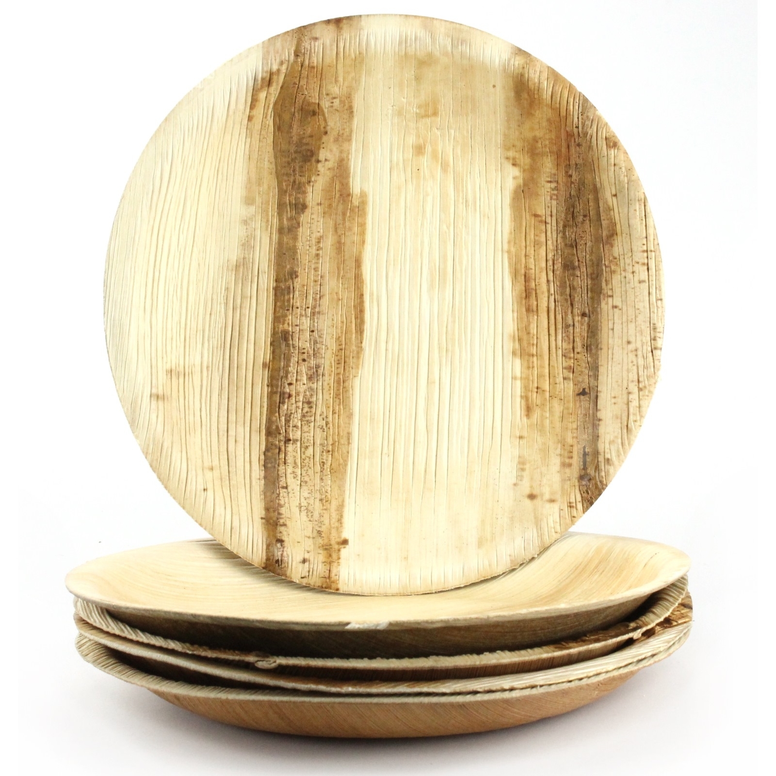 Natural Palm Leaf Small Round Plates (Pack of 6)