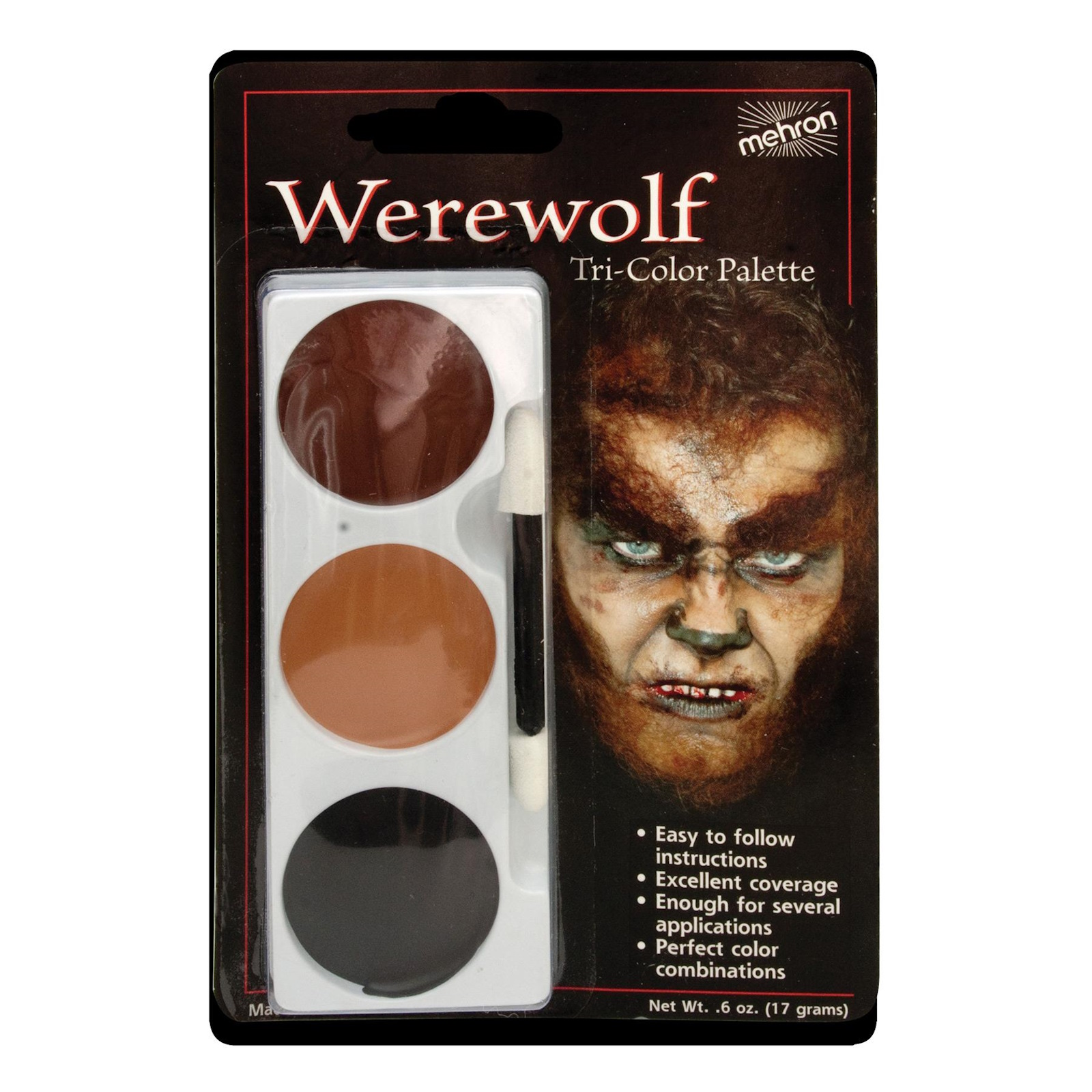 Mehron Tri Colour Palette Werewolf Makeup Accessory