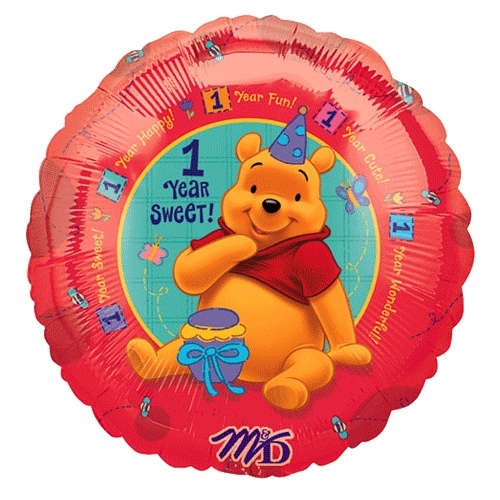 Winnie the Pooh 1st Birthday Helium Balloon