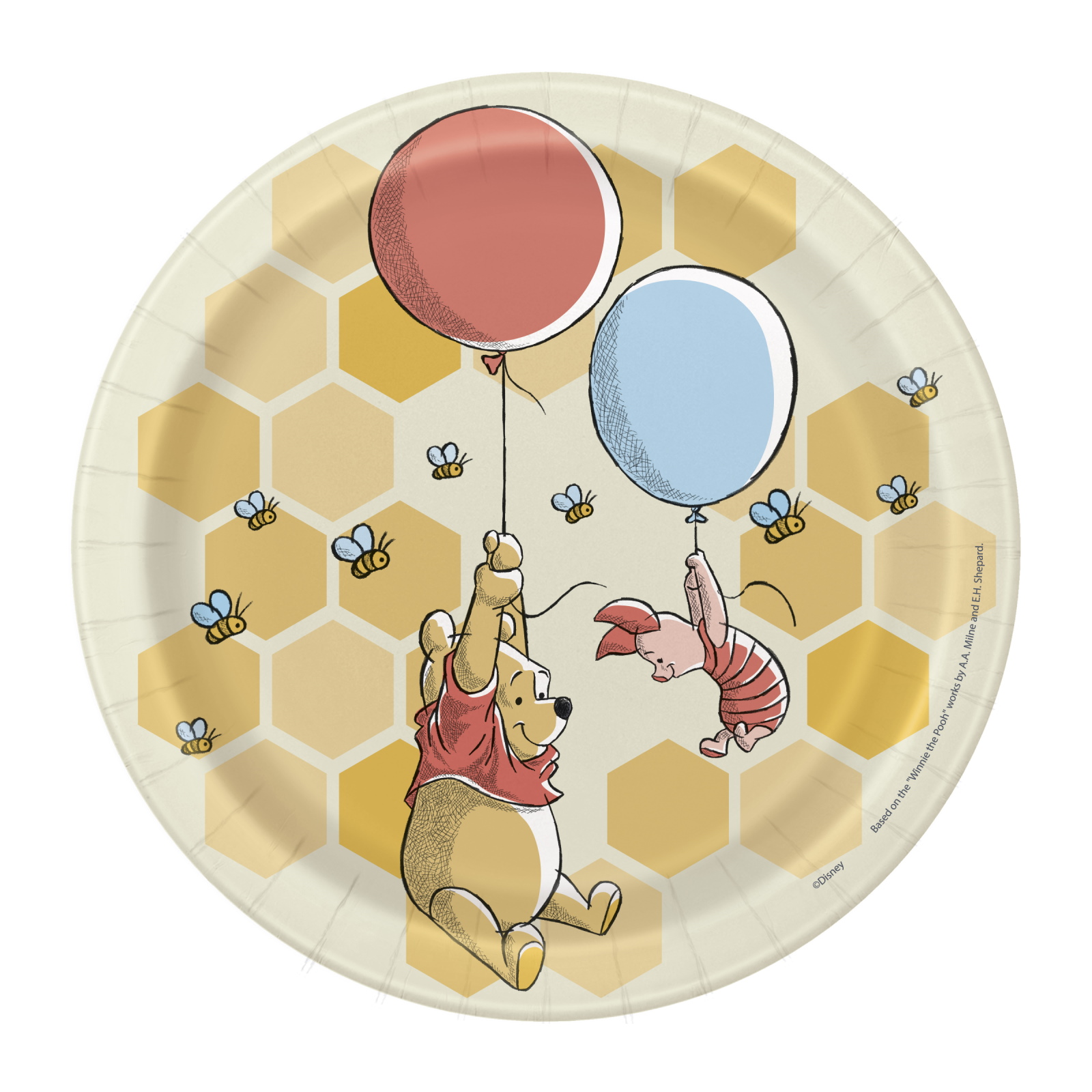 Winnie the Pooh Honeycomb Small Paper Plates (Pack of 8)