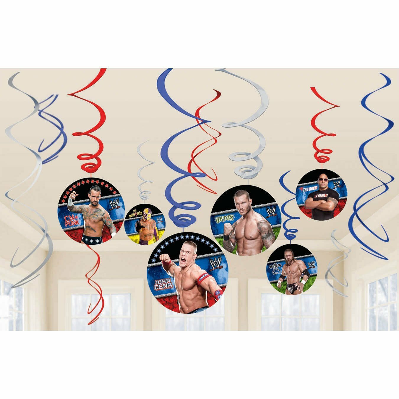 WWE Swirl Decorations (Pack of 12)